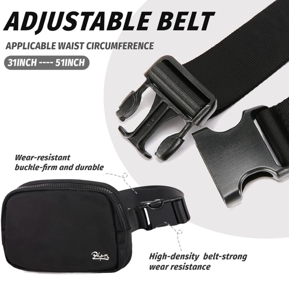 Black Belt Bag by Boyatu Adjustable Strap NWT - Picture 2 of 9